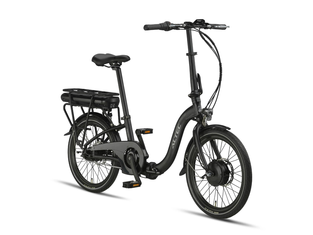 E-Faltrad Altec Compact matt schwarz 7 Gang E-Bike Klapprad hydraulisc –  fahrrad-Ass.de