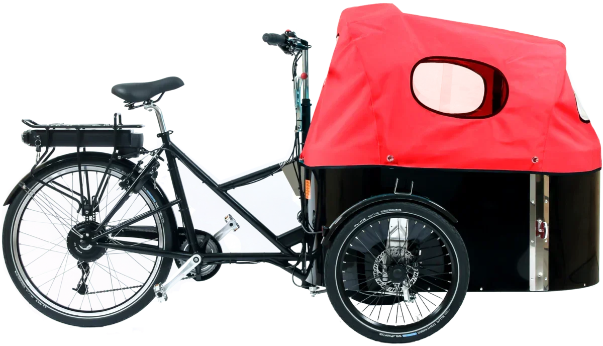 holländisches fahrrad mit kindersitz Nihola Elektro 4.0 540 Wh Kinder-Transportrad handmade in Kopenhagen