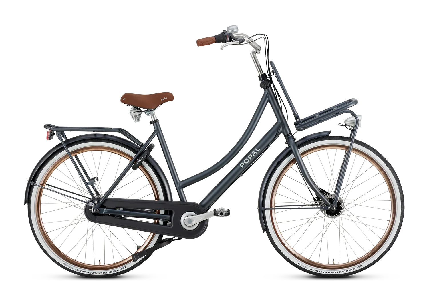 28 Zoll Aluminium 7 Gang Freilauf Hollandrad Daily Dutch Prestige ND petrol blau mit Frontträger