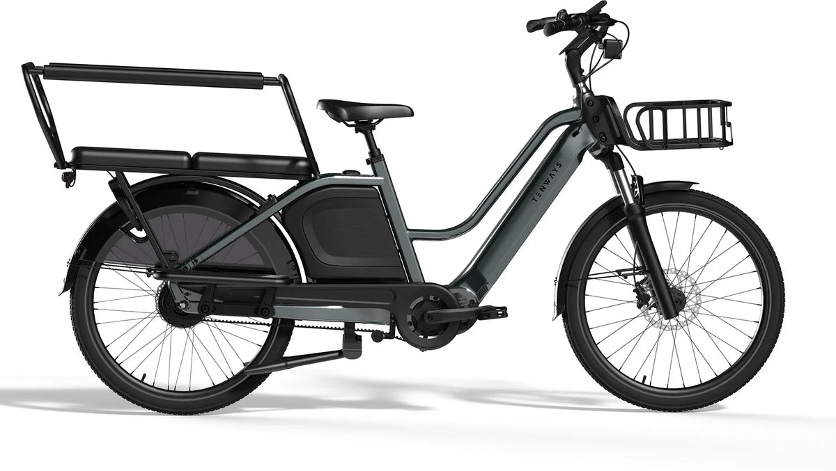 TENWAYS E-CARGO Long Tail Duo Spezial Lastenrad 720 Wh Akku 80 Nm Mitt –