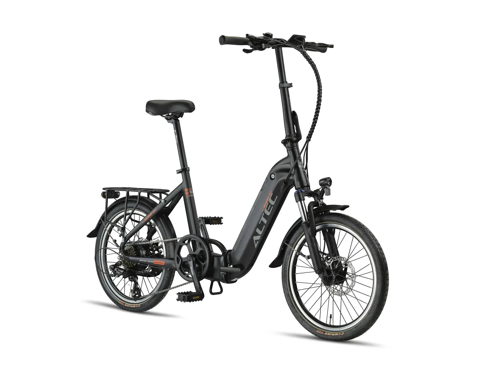 E-Faltrad Altec Legend matt schwarz 7 Gang Intube E-Bike Klapprad hydr –