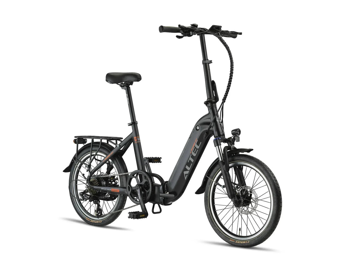 E-Faltrad Altec Legend matt schwarz 7 Gang Intube E-Bike Klapprad hydr –  fahrrad-Ass.de