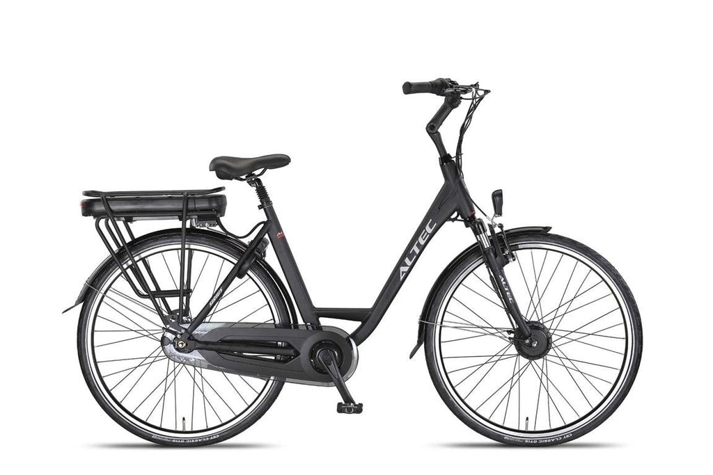 518 Wh Aluminium Pedelec (E-Bike) mit Federgabel Altec Sirius, schwarz (matt) 7 Gang Shimano - fahrrad-Ass.de