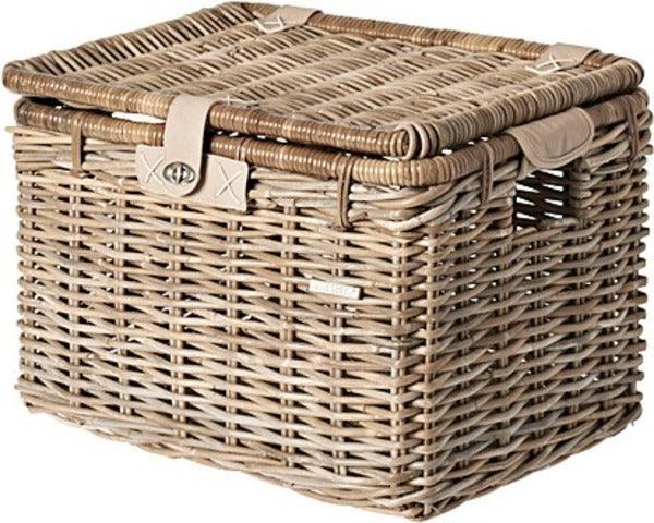 Basil Detroit Wicker Bike Basket – Natural Oval Rattan Basket For Bicycle