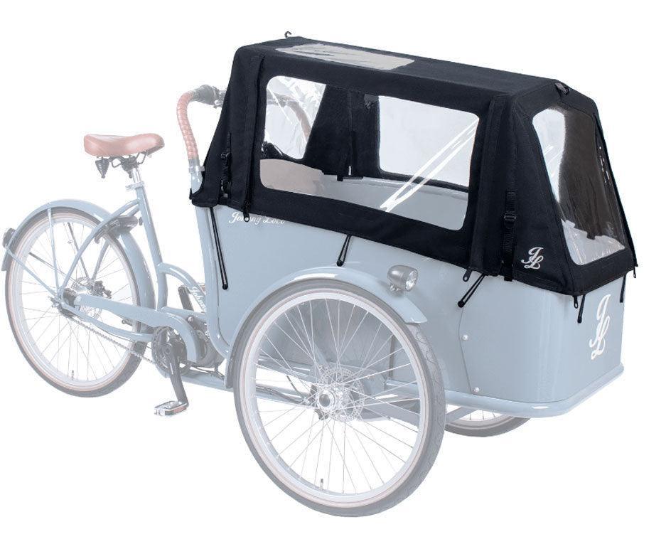 regenhaube für fahrradanhänger Deluxe Regenhaube 2.0 für Johnny Loco E-Cargo Cruiser 3-Rad – fahrrad-Ass.de