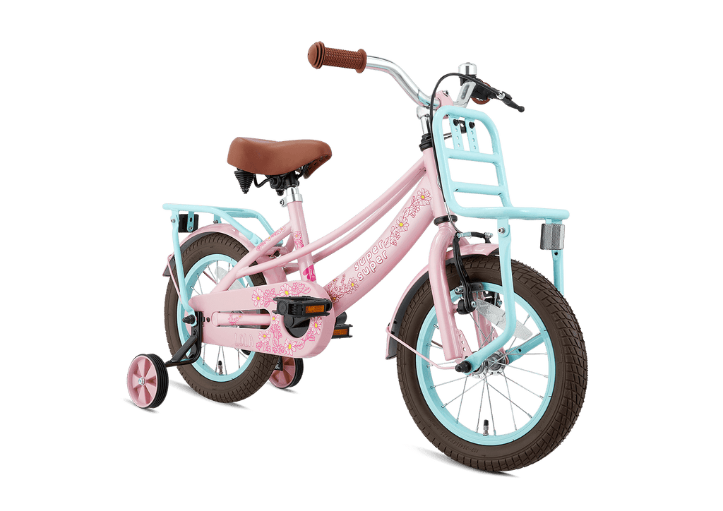14 Zoll Hollandrad Lola rosa-türkis mit Frontträger - fahrrad-Ass.de