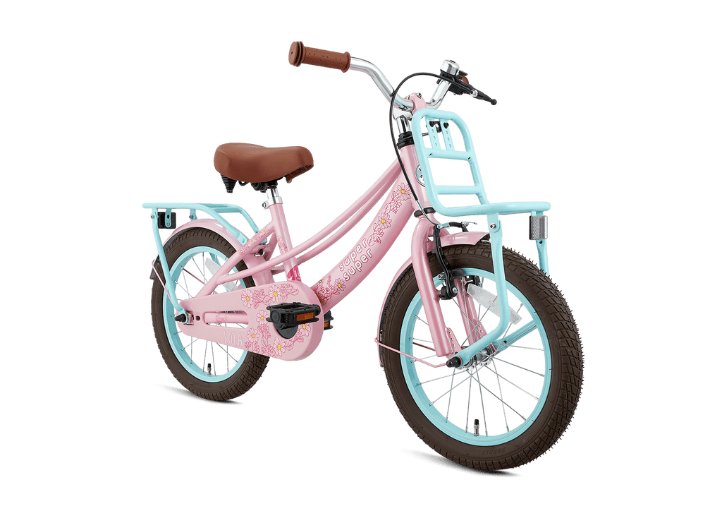 16 Zoll Hollandrad Lola rosa-türkis mit Frontträger - fahrrad-Ass.de