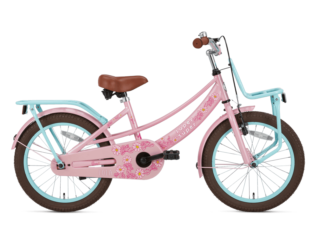 18 Zoll Hollandrad Lola rosa-türkis mit Frontträger - fahrrad-Ass.de