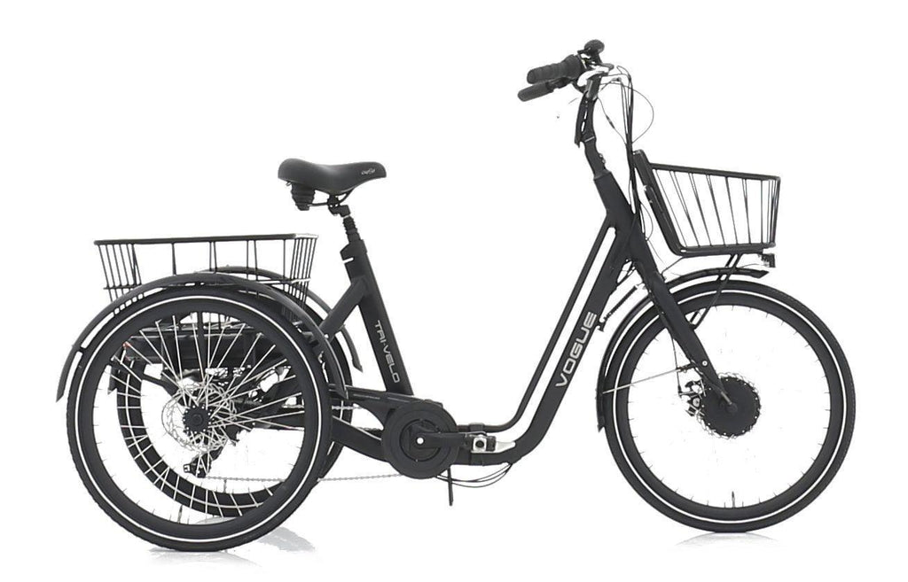 Vogue Tri-Velo matt schwarz 7 Gang E-Cargo Fahrrad (E-Bike) - fahrrad-Ass.de