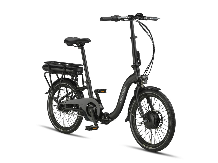 E-Faltrad Altec Compact matt schwarz 7 Gang E-Bike Klapprad hydraulisc –  fahrrad-Ass.de
