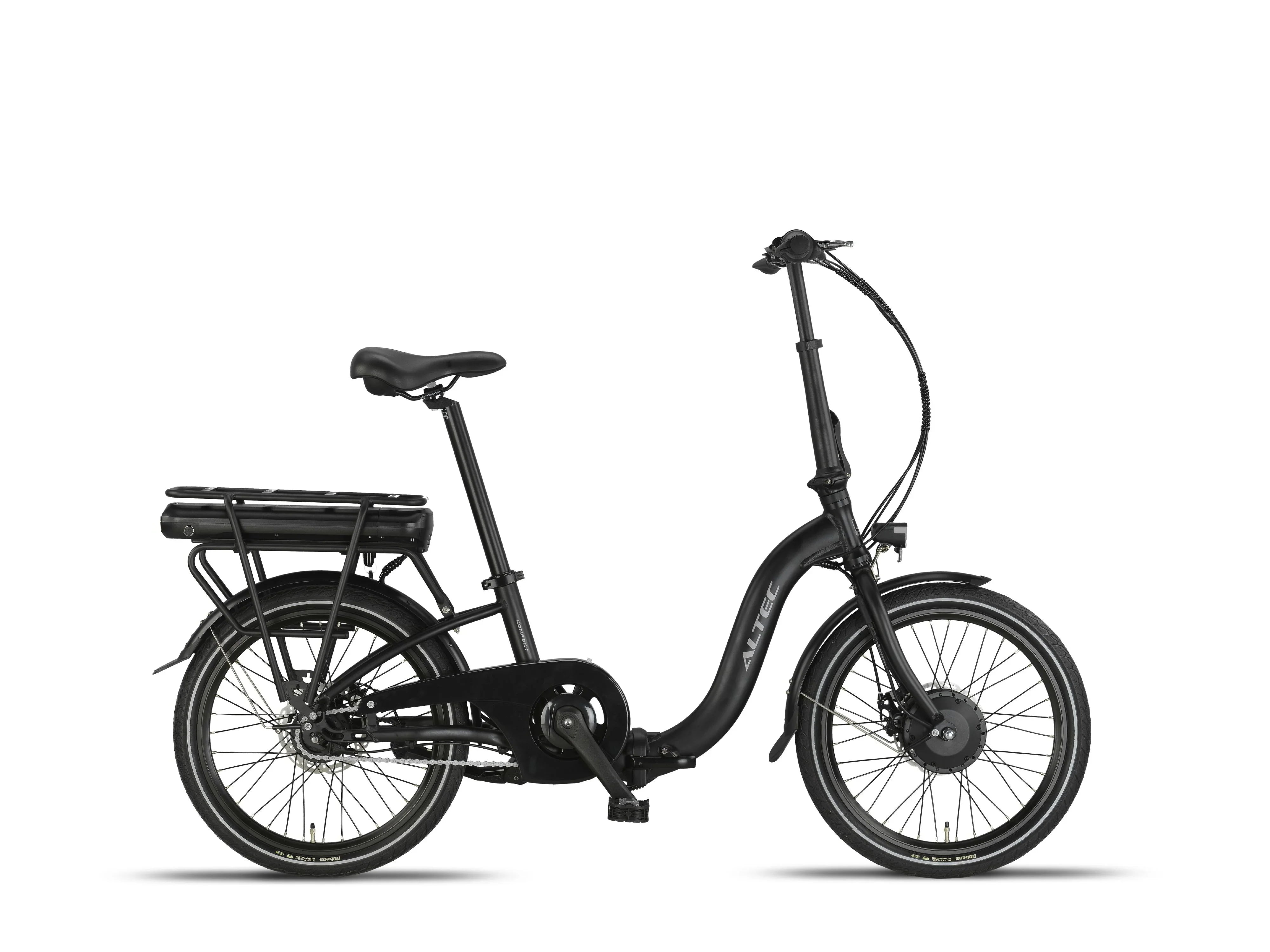 e bike klapprad b ware E-Faltrad Altec Compact matt schwarz 7 Gang E-Bike Klapprad hydraulisc – fahrrad-Ass.de