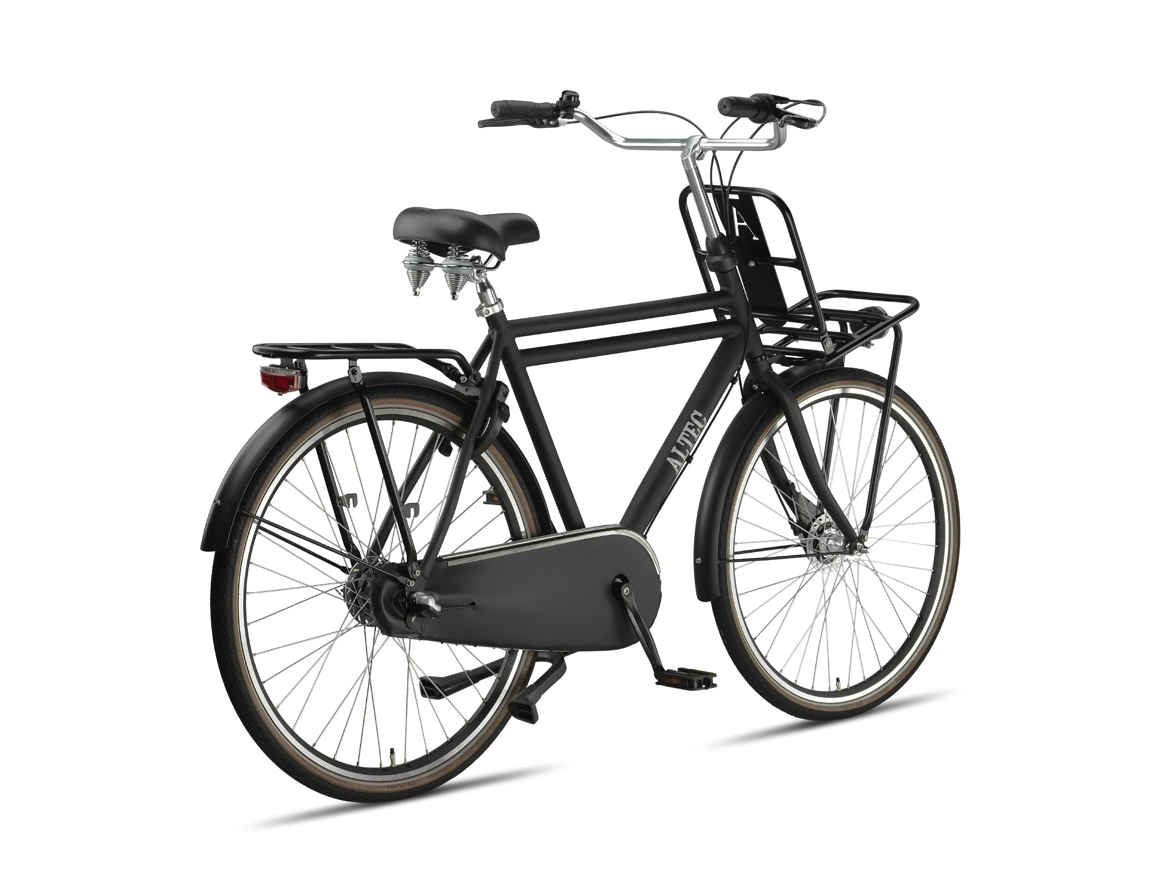 fahrradhändler hollandrad 28 Zoll Aluminium Altec Retro 3 Gang Shimano Nexus Herren Hollandrad schwarz mit Frontträger d