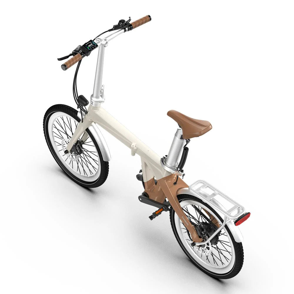 acxa e-bike klapprad 20" Elektro CARBON Klapprad Faltrad ADO Air Carbon latte Riemenantrieb – fahrrad-Ass.de