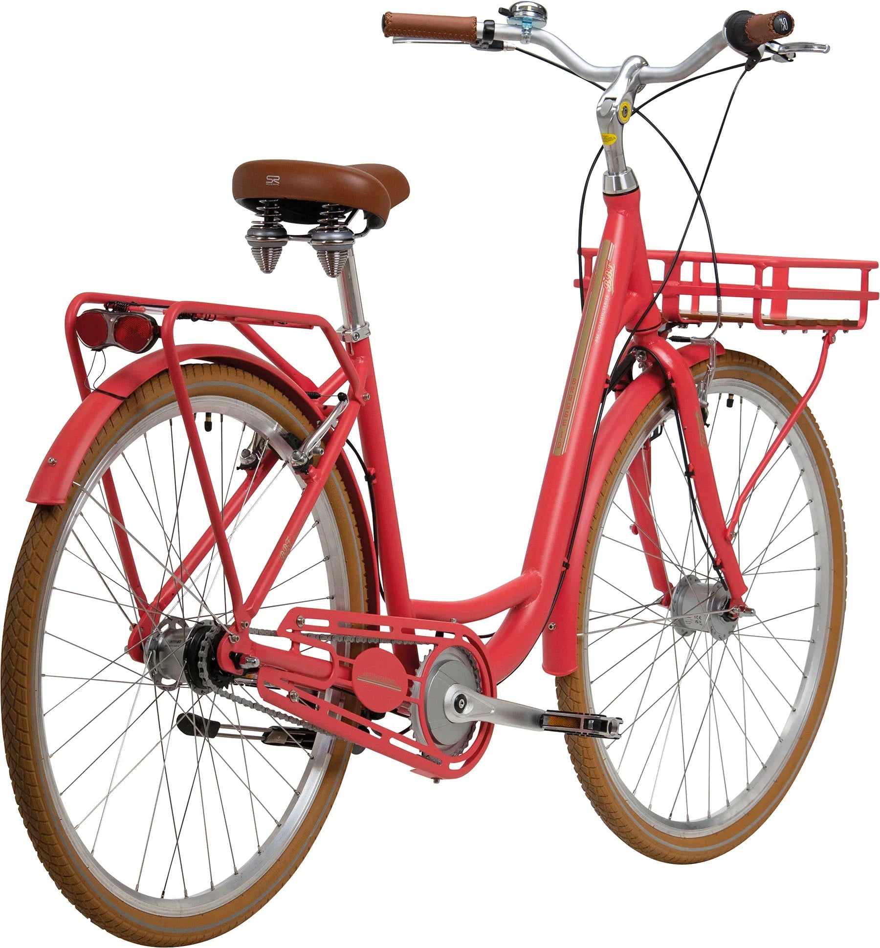 rotes damenfahrrad 28" Damen City mit vorderem Träger BBF Brügge 7 Gang Shimano Nexus Nabendynamo rot matt
