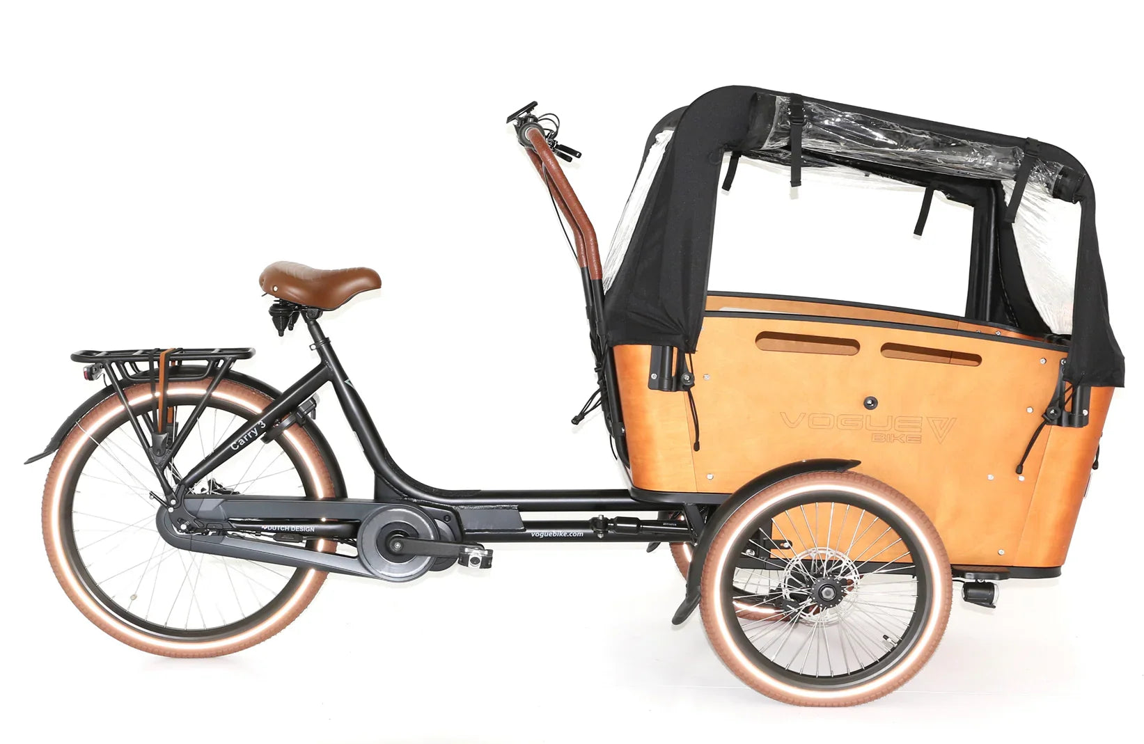 540Wh 80 Nm Mittelmotor Aluminium Lastenrad Vogue Carry 3 HYDR. DISC 3-Rad schwarz-braun