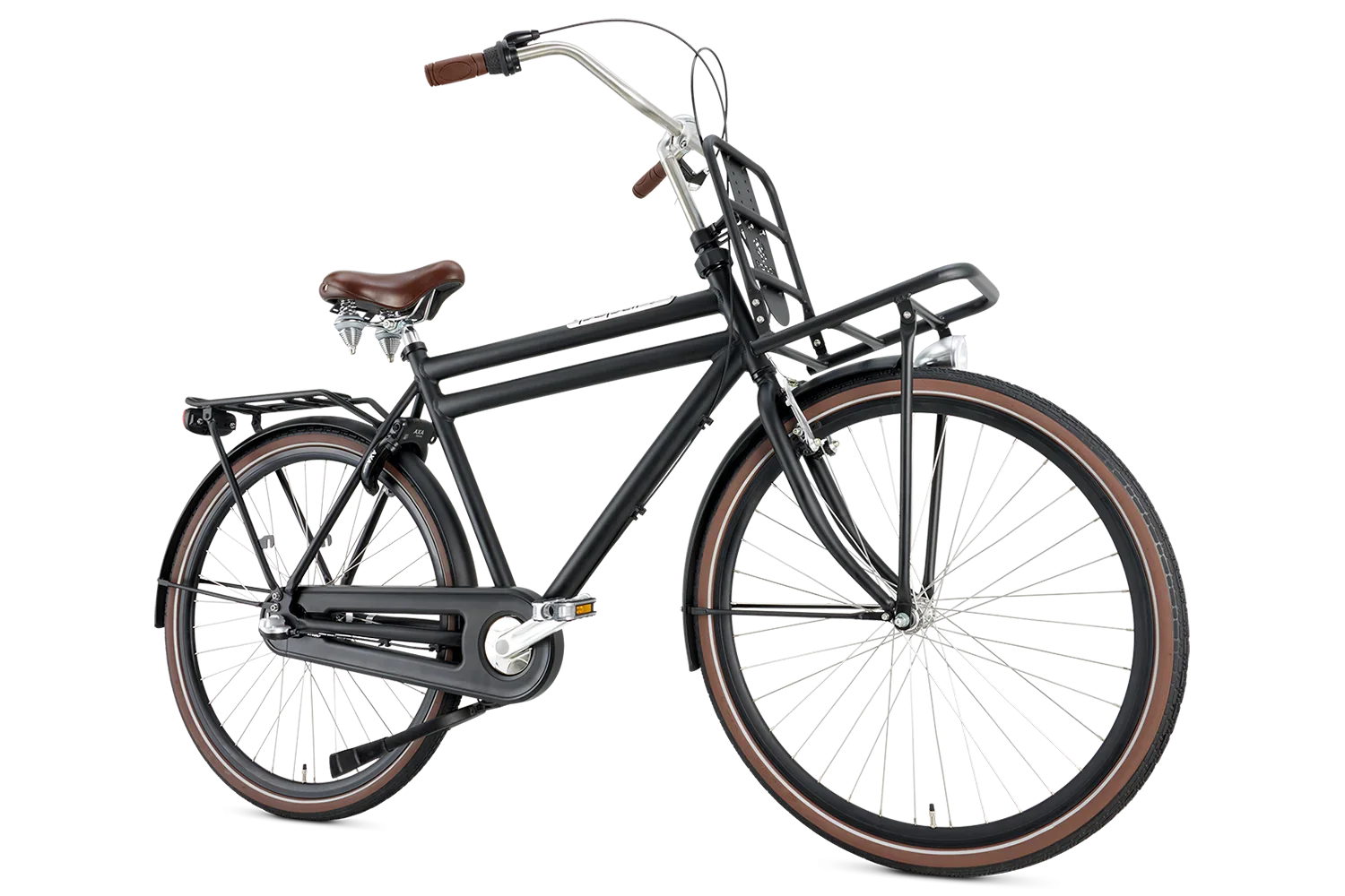 popal hollandrad 28 28 Zoll Aluminium 3 Gang Herren Hollandrad Daily Dutch Prestige schwarz matt mit Frontträger