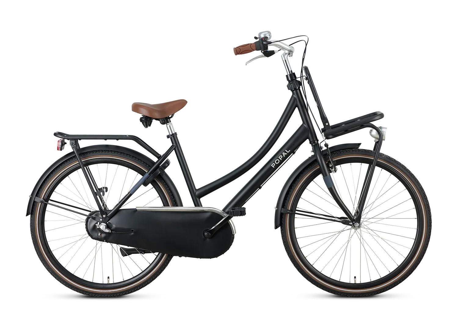 26 Zoll 3 Gang Hollandrad Daily Dutch Plus Matt black mit Frontträger –