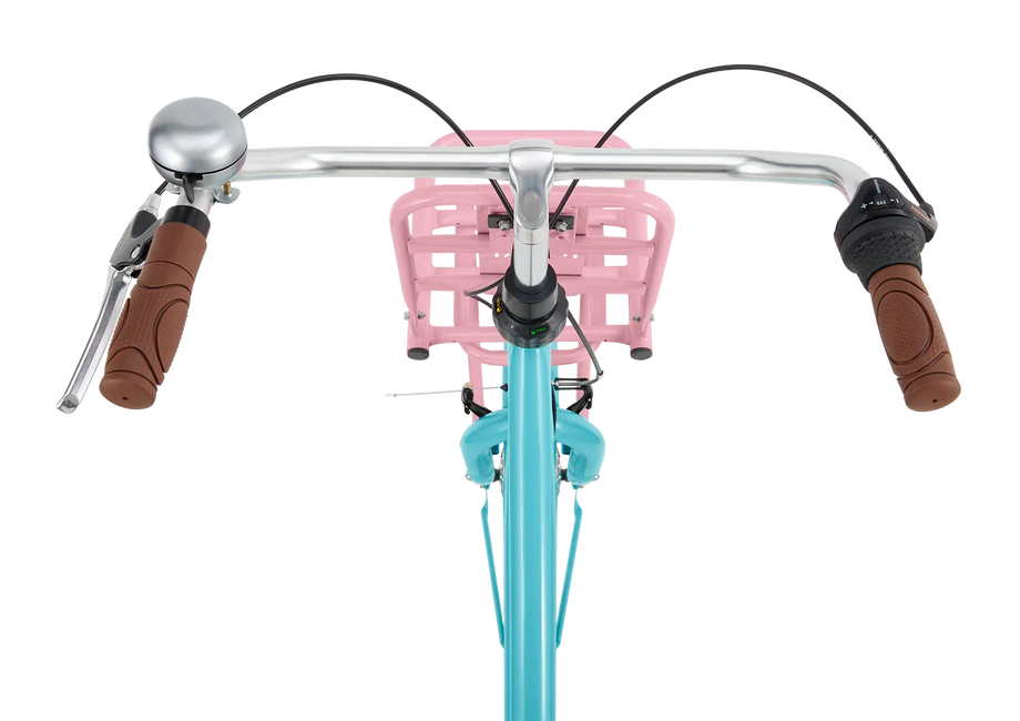 daily dutch hollandrad 22 Zoll 3 Gang Hollandrad Daily Dutch Plus türkis-rosa mit Frontträger – fahrrad-Ass.de