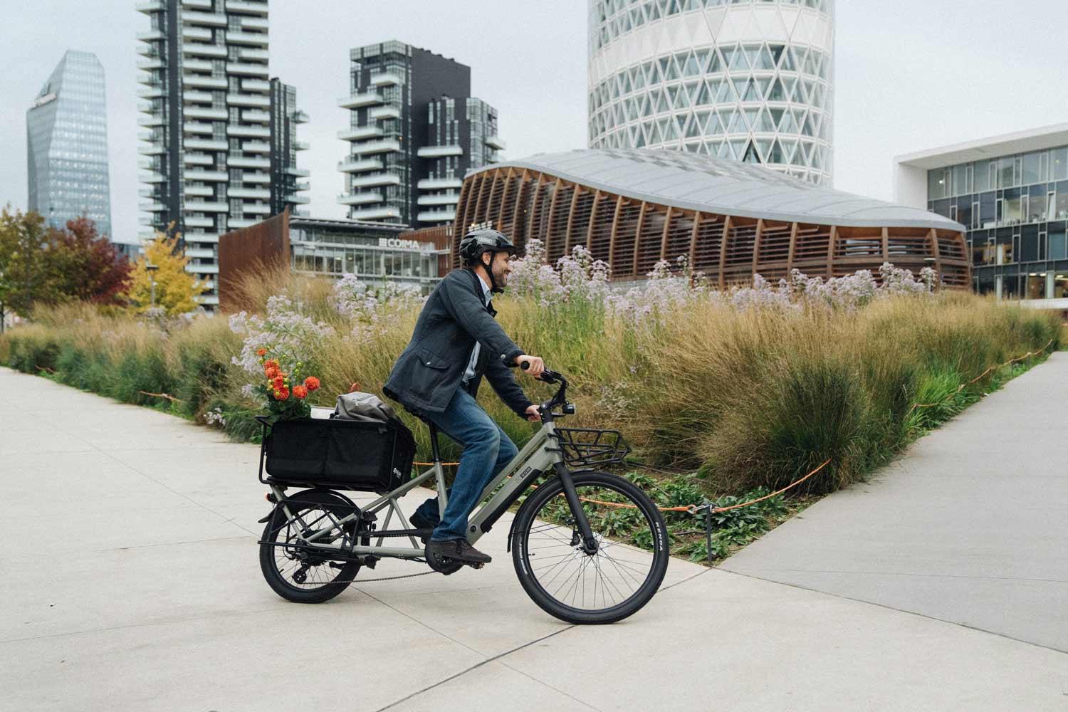 lastenfahrrad grüne SUM E-Cargo Alpa grün matt Aluminim 2-Rad E-Transport und Lastenrad hy – fahrrad-Ass.de