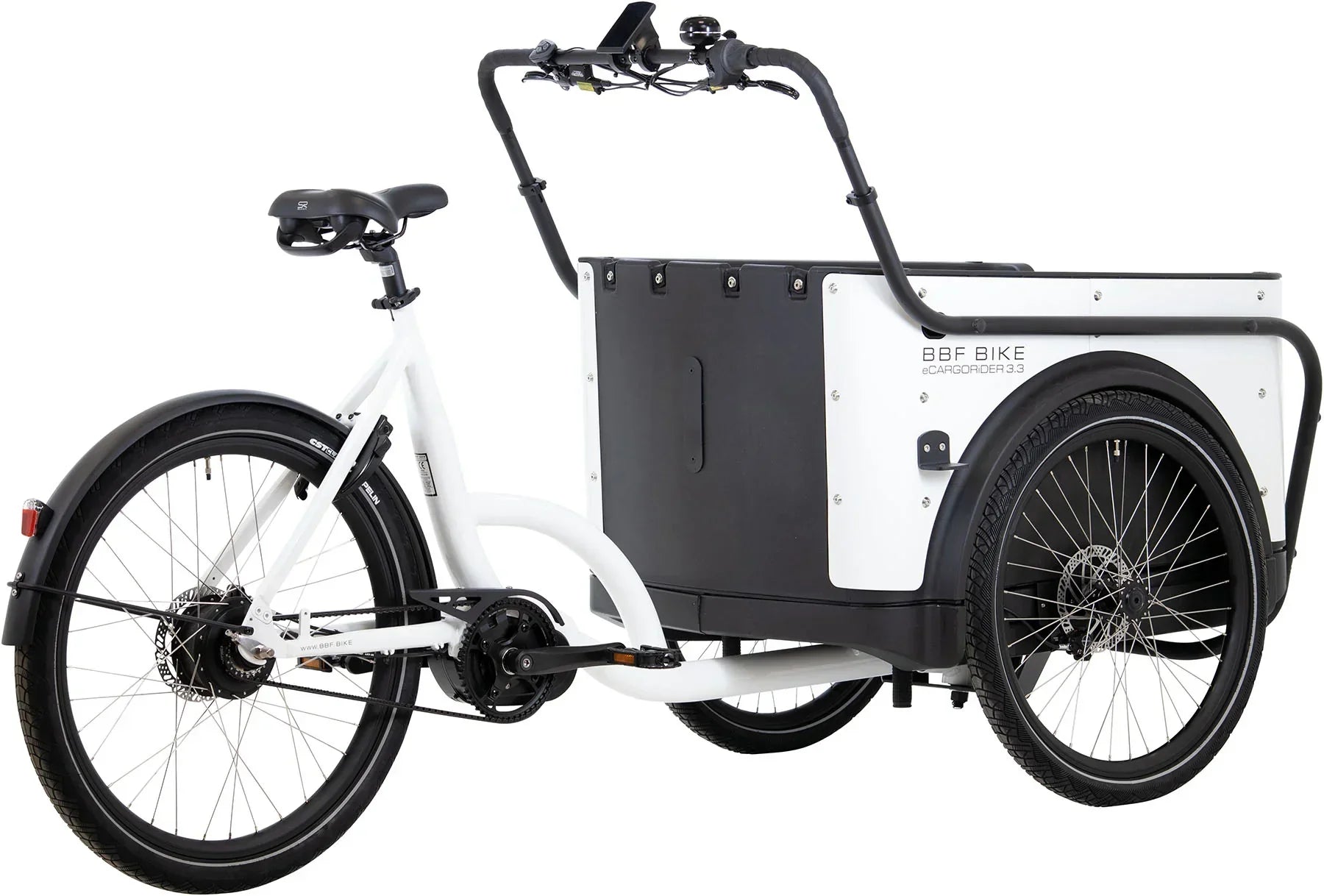 bbf fahrrad e bike test BBF eCargorider 3.3 Royal Spezial weiß 630 Wh 3-Rad Lastenrad Enviolo – fahrrad-Ass.de