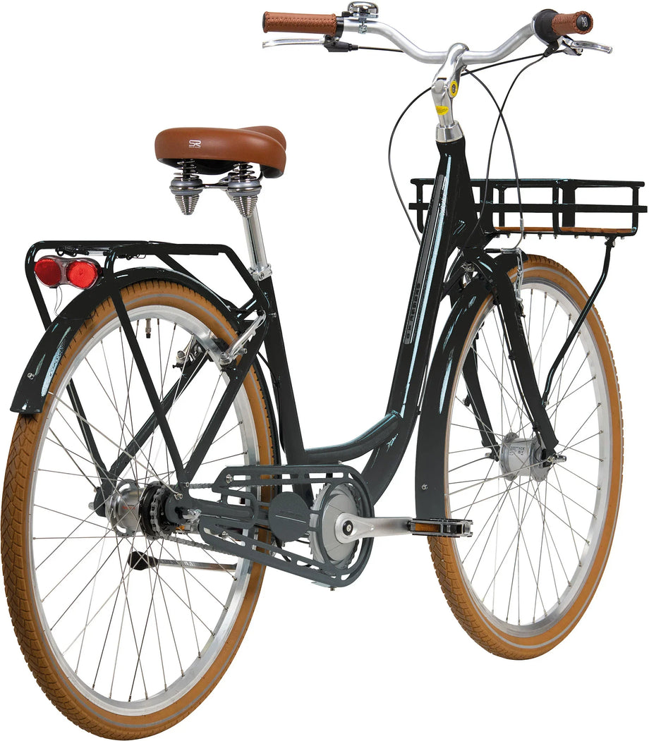 damenfahrrad 28 zoll mit nabendynamo 28" Damen City mit vorderem Träger BBF Brügge 7 Gang Shimano Nexus Nabendynamo schwarz