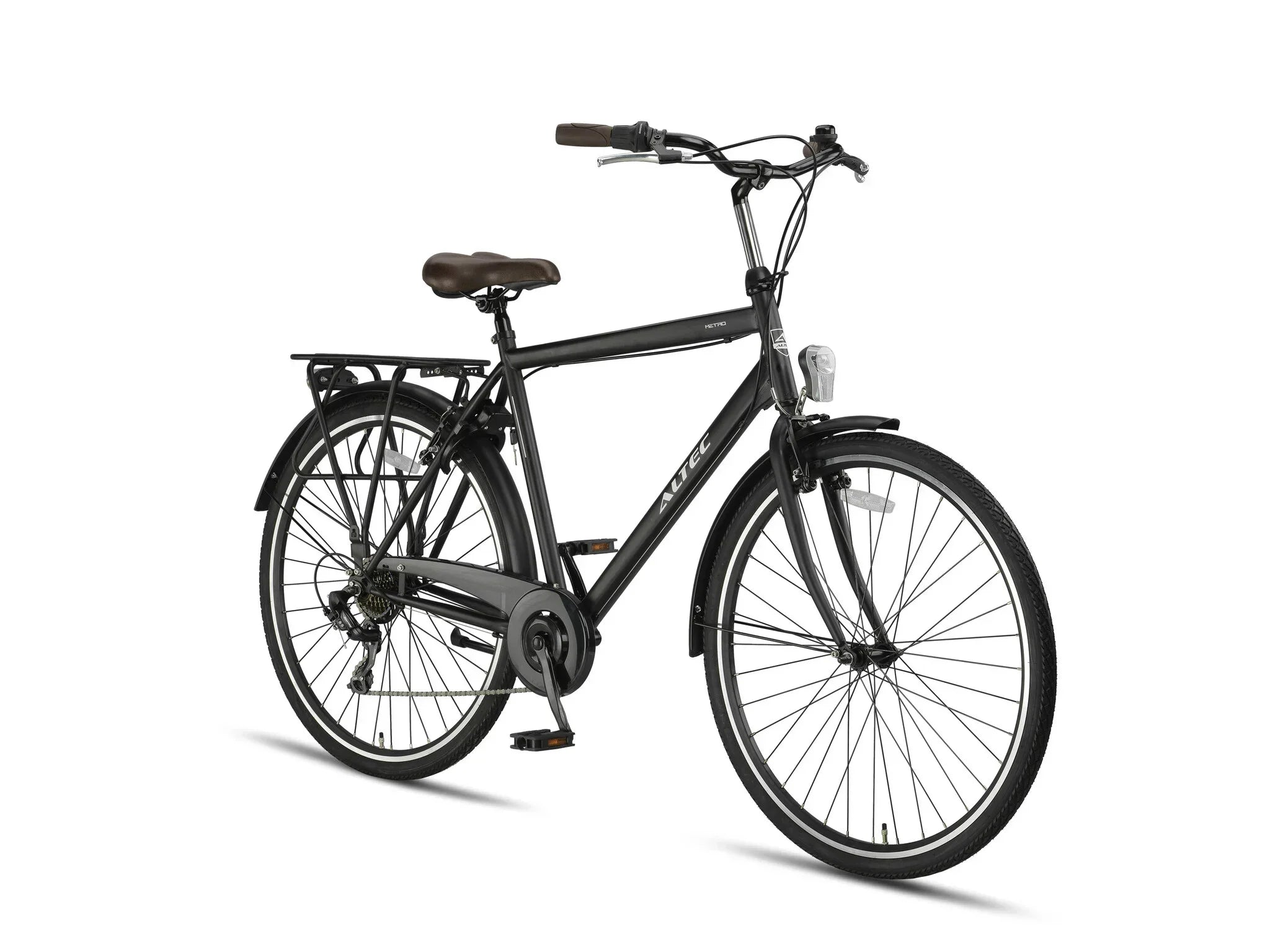 28 Zoll Altec Metro Herren Trekkingrad schwarz matt –