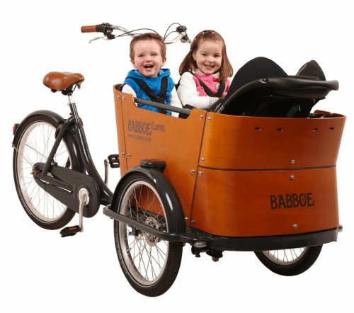 Babboe E-Curve schwarz 3-Rad Lastenrad, Kindertransportrad inkl. Regenzelt - fahrrad-Ass.de