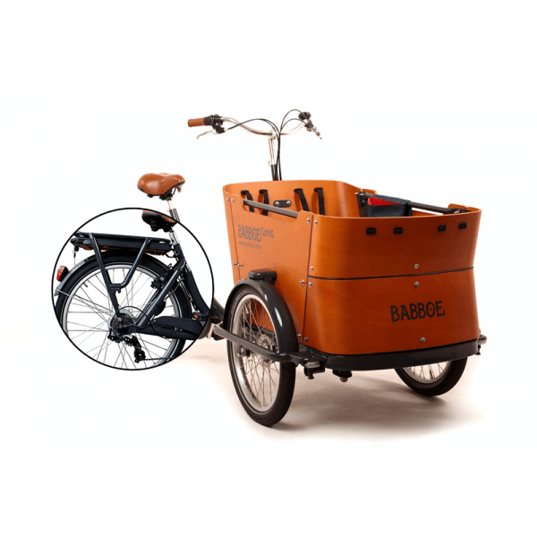 Babboe E-Curve schwarz 3-Rad Lastenrad, Kindertransportrad inkl. Regenzelt - fahrrad-Ass.de