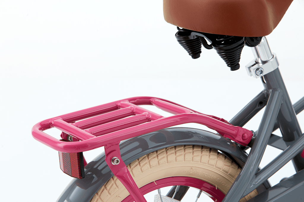 14 Zoll Hollandrad Lola grau-pink mit Frontträger - fahrrad-Ass.de