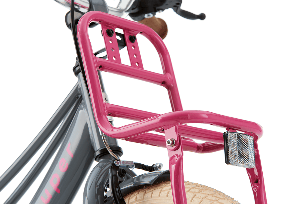 16 Zoll Hollandrad Lola grau-pink mit Frontträger - fahrrad-Ass.de