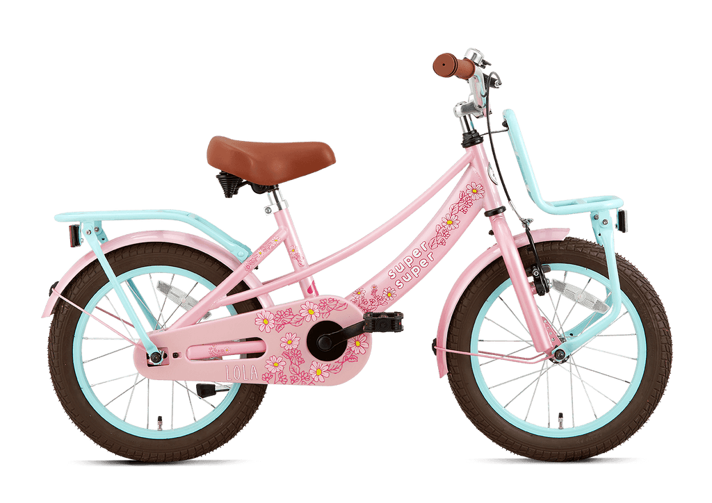 16 Zoll Hollandrad Lola rosa-türkis mit Frontträger - fahrrad-Ass.de