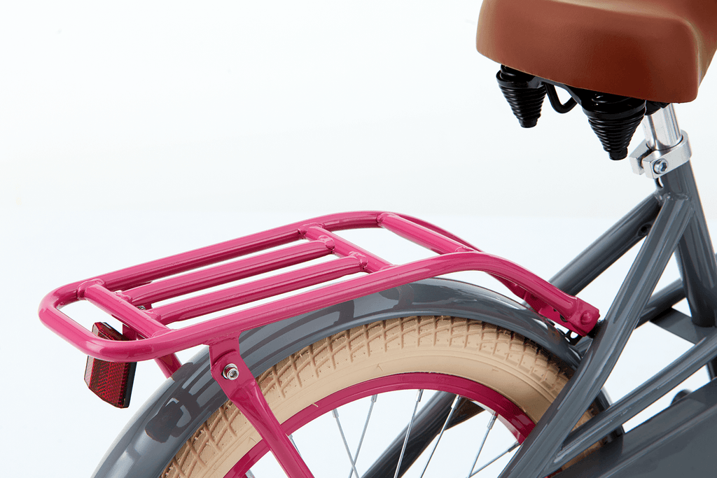18 Zoll Hollandrad Lola grau-pink mit Frontträger - fahrrad-Ass.de
