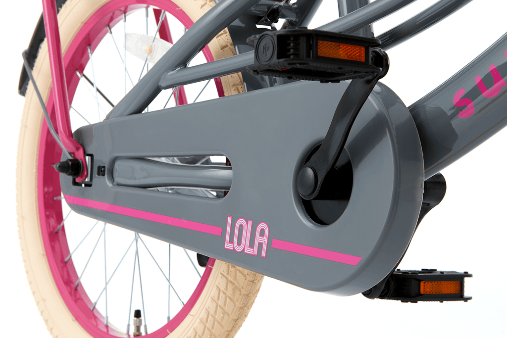 18 Zoll Hollandrad Lola grau-pink mit Frontträger - fahrrad-Ass.de