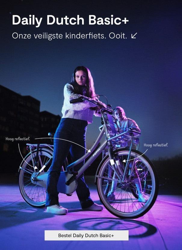24 Zoll 3 Gang Hollandrad Daily Dutch Plus Blau matt mit Frontträger - fahrrad-Ass.de