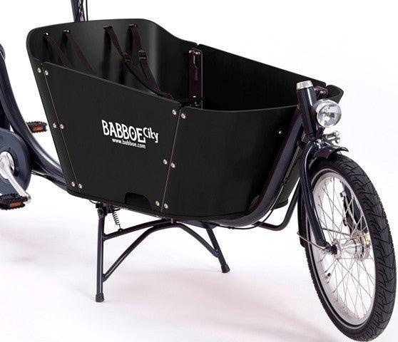 Komplettangebot Babboe City EPower 2Rad bakfiets 7Gang Shimano Special Edition schwarz ink Regendach - fahrrad-Ass.de