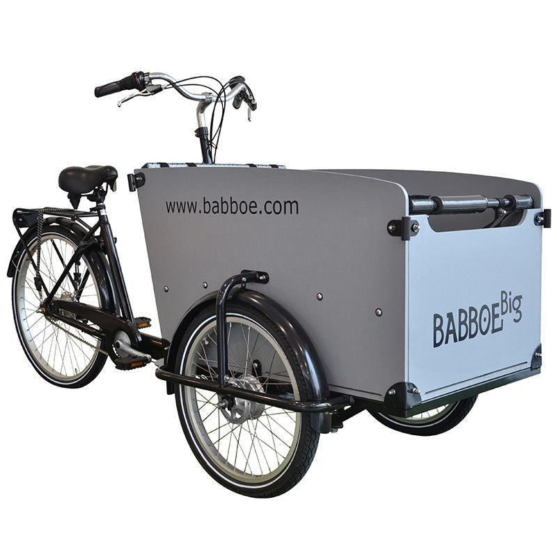 Komplett-Angebot Babboe Big 3-Rad bakfiets 7 Gang Shimano mit grauer Kiste inkl. Regendach - fahrrad-Ass.de