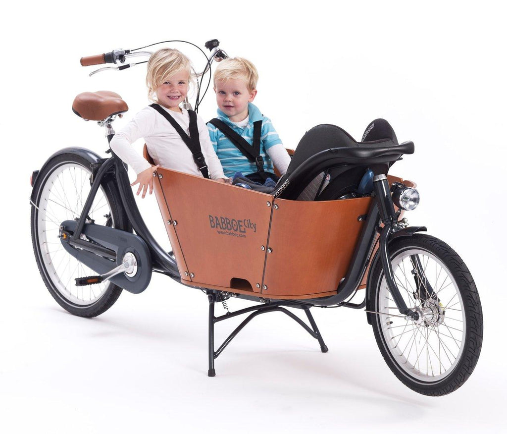 Komplettangebot Babboe City EPower 2Rad bakfiets 7Gang Shimano Special Edition schwarz ink Regendach - fahrrad-Ass.de